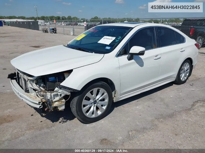 2017 Subaru Legacy 2.5I Premium VIN: 4S3BNAH64H3022845 Lot: 40360129