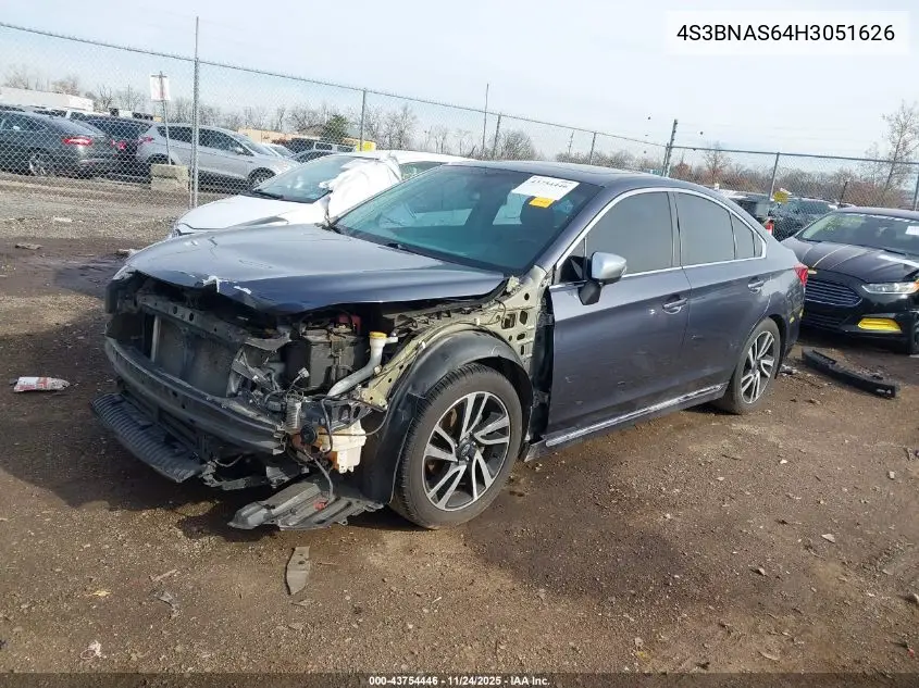 4S3BNAS64H3051626 2017 Subaru Legacy 2.5I Sport