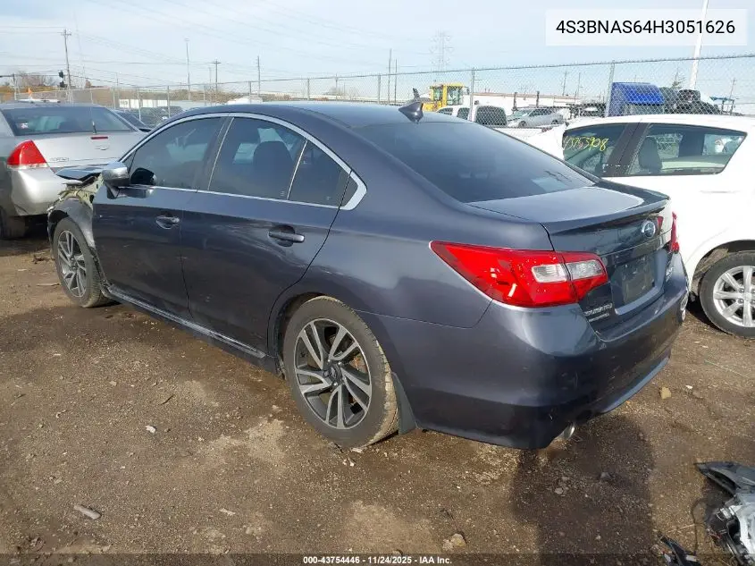 4S3BNAS64H3051626 2017 Subaru Legacy 2.5I Sport