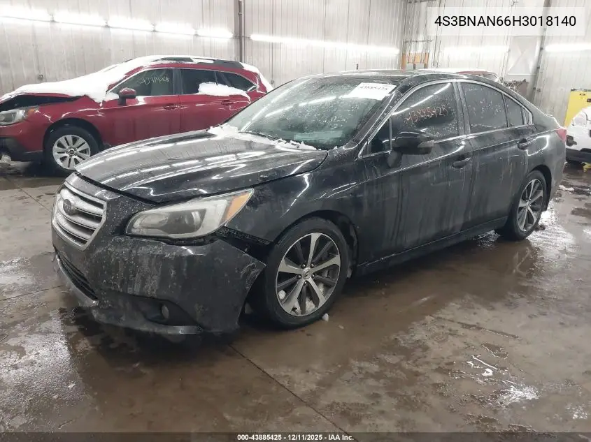 4S3BNAN66H3018140 2017 Subaru Legacy 2.5I Limited
