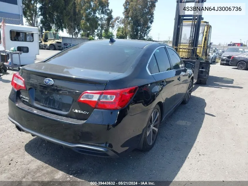 2018 Subaru Legacy 2.5I Limited VIN: 4S3BNAN64J3006736 Lot: 39443632