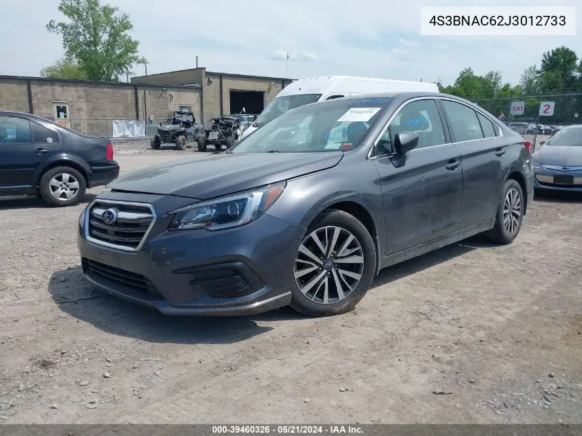 2018 Subaru Legacy 2.5I Premium VIN: 4S3BNAC62J3012733 Lot: 39460326