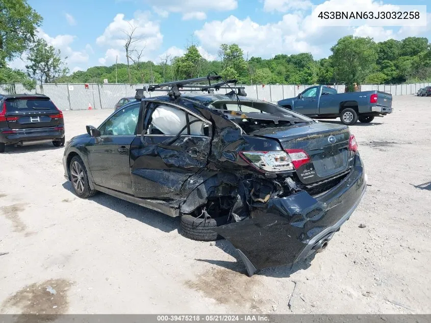 2018 Subaru Legacy 2.5I Limited VIN: 4S3BNAN63J3032258 Lot: 39475218