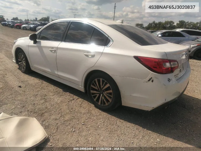 2018 Subaru Legacy 2.5I Premium VIN: 4S3BNAF65J3020837 Lot: 39953484