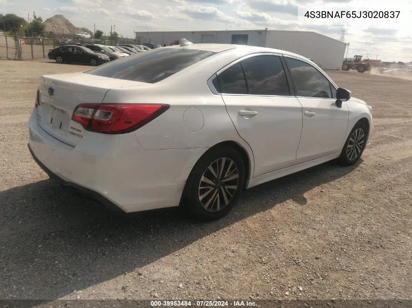 2018 Subaru Legacy 2.5I Premium VIN: 4S3BNAF65J3020837 Lot: 39953484