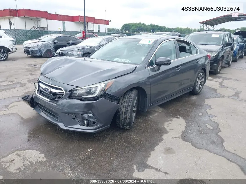 2018 Subaru Legacy 2.5I Limited VIN: 4S3BNAN66J3032674 Lot: 39987326