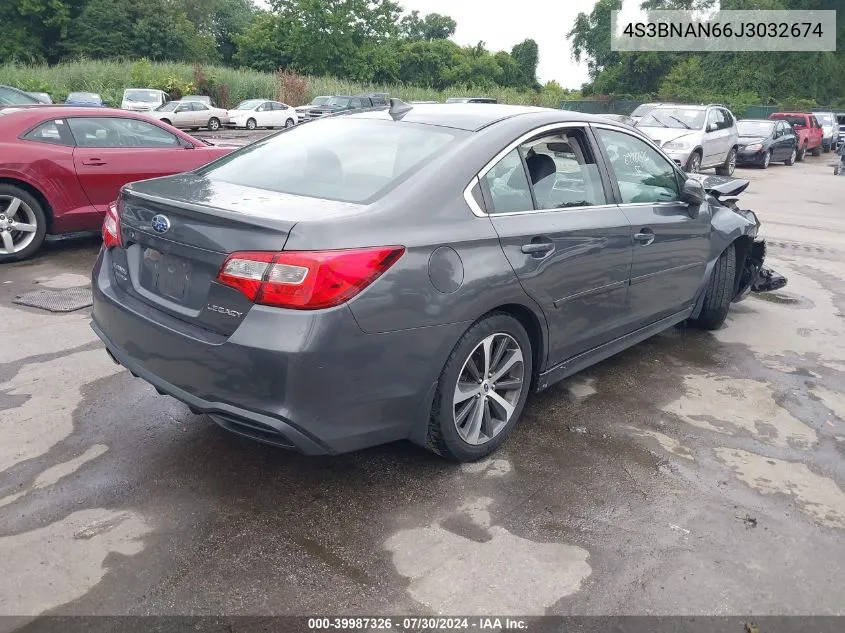 2018 Subaru Legacy 2.5I Limited VIN: 4S3BNAN66J3032674 Lot: 39987326