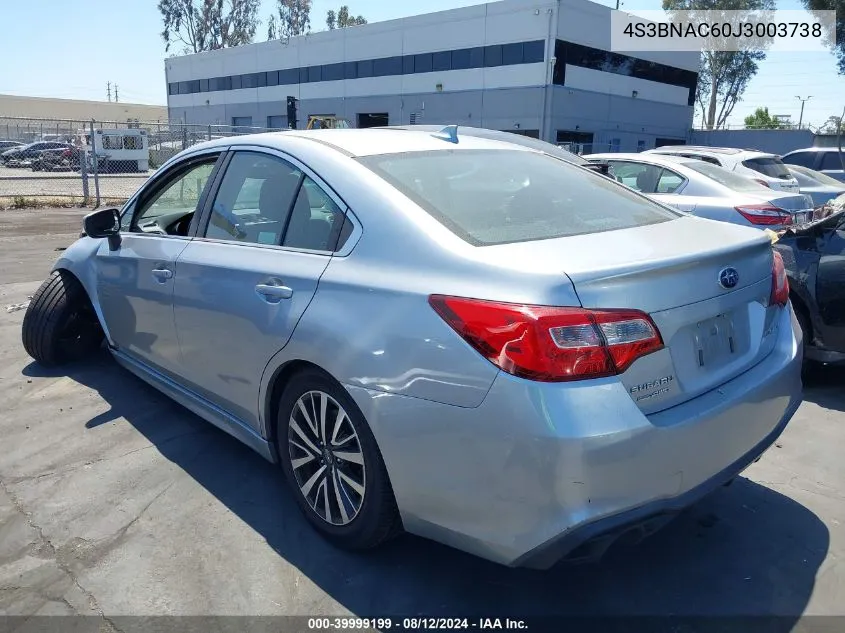 2018 Subaru Legacy 2.5I Premium VIN: 4S3BNAC60J3003738 Lot: 39999199