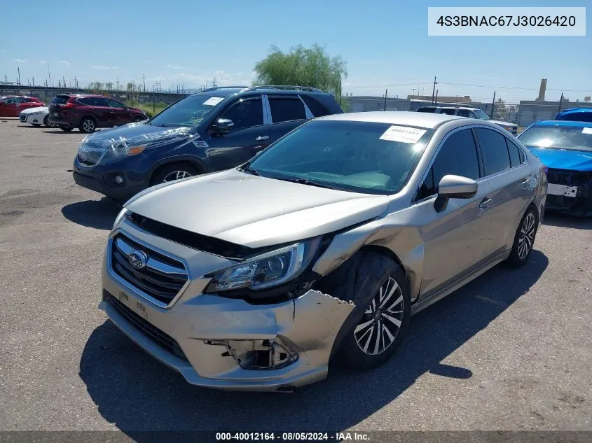 2018 Subaru Legacy 2.5I Premium VIN: 4S3BNAC67J3026420 Lot: 40012164