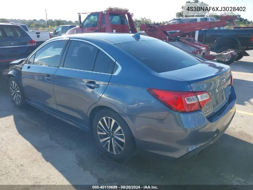 2018 Subaru Legacy 2.5I Premium VIN: 4S3BNAF6XJ3028402 Lot: 40110699