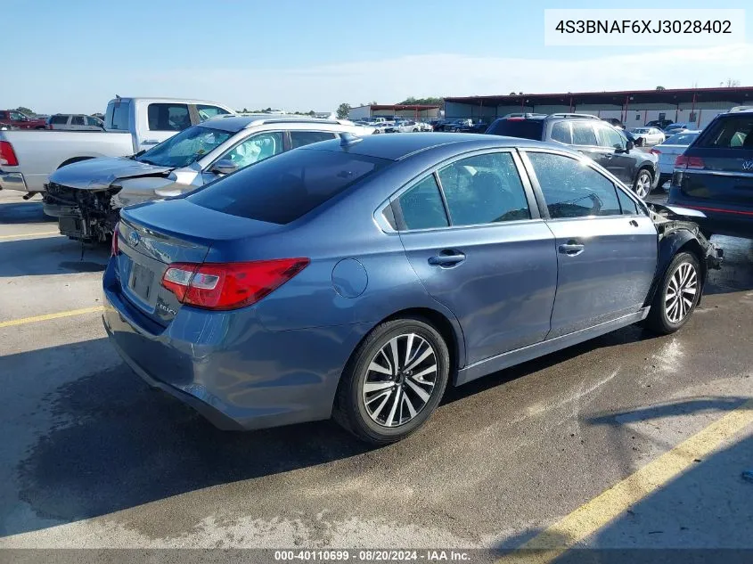 2018 Subaru Legacy 2.5I Premium VIN: 4S3BNAF6XJ3028402 Lot: 40110699