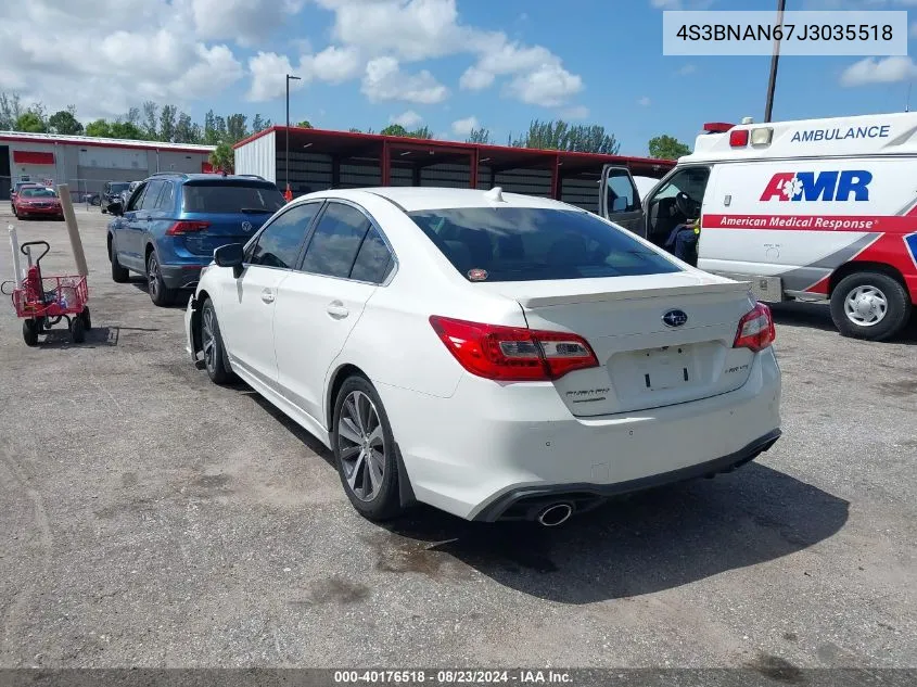 2018 Subaru Legacy 2.5I Limited VIN: 4S3BNAN67J3035518 Lot: 40176518