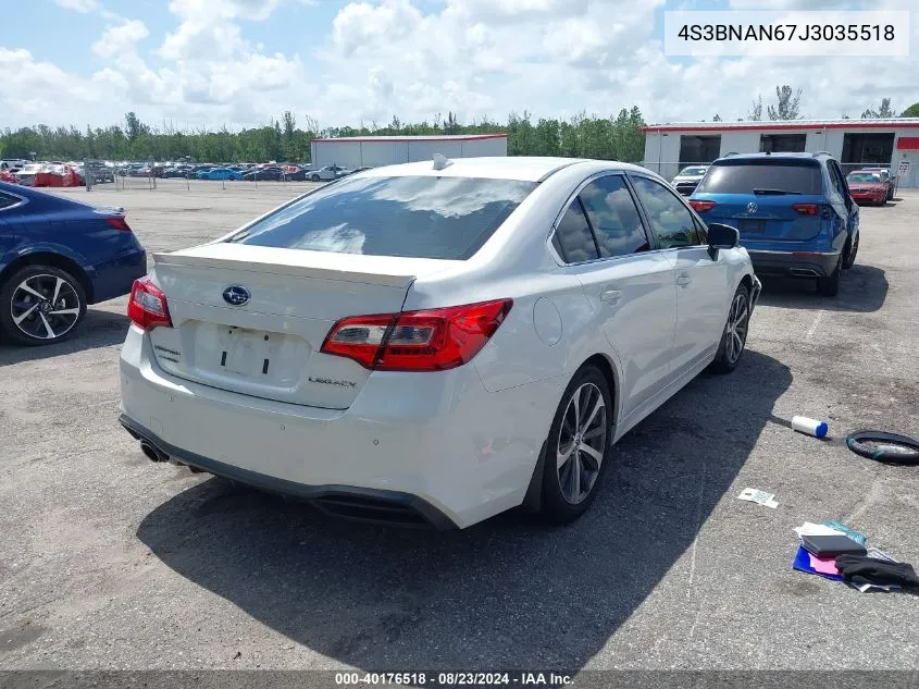 2018 Subaru Legacy 2.5I Limited VIN: 4S3BNAN67J3035518 Lot: 40176518