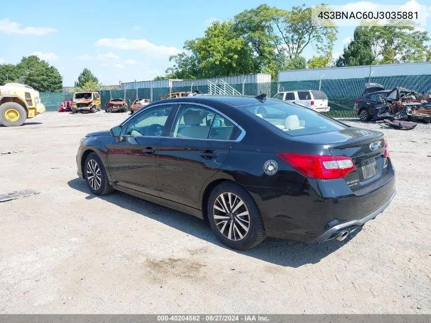 2018 Subaru Legacy 2.5I Premium VIN: 4S3BNAC60J3035881 Lot: 40204582