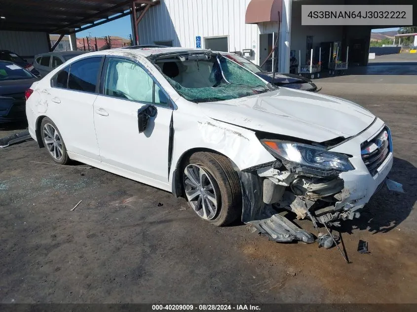 2018 Subaru Legacy 2.5I Limited VIN: 4S3BNAN64J3032222 Lot: 40209009