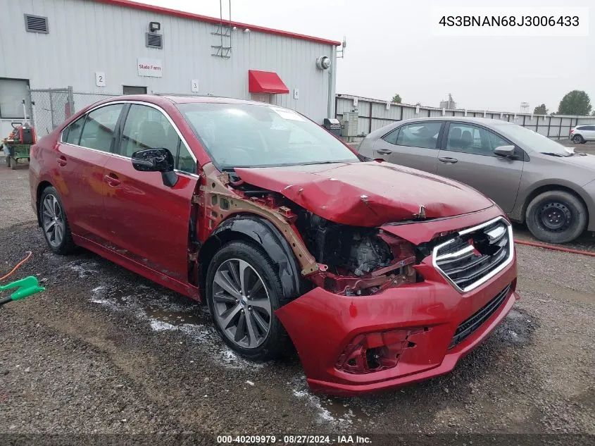 2018 Subaru Legacy 2.5I Limited VIN: 4S3BNAN68J3006433 Lot: 40209979