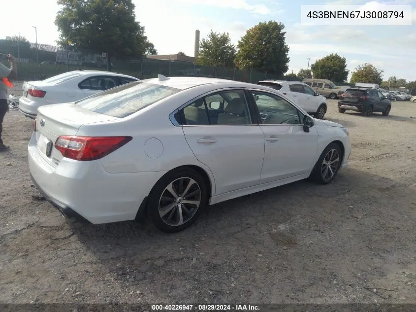 2018 Subaru Legacy 3.6R Limited VIN: 4S3BNEN67J3008794 Lot: 40226947