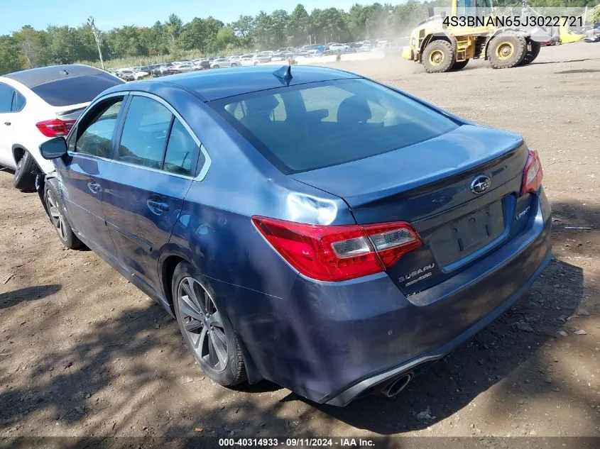 2018 Subaru Legacy 2.5I Limited VIN: 4S3BNAN65J3022721 Lot: 40314933