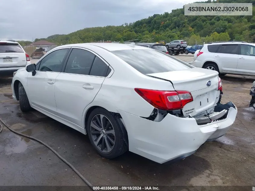 2018 Subaru Legacy 2.5I Limited VIN: 4S3BNAN62J3024068 Lot: 40356458