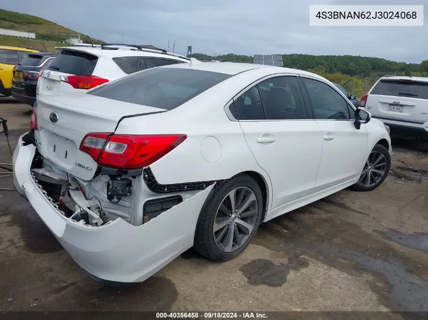 2018 Subaru Legacy 2.5I Limited VIN: 4S3BNAN62J3024068 Lot: 40356458