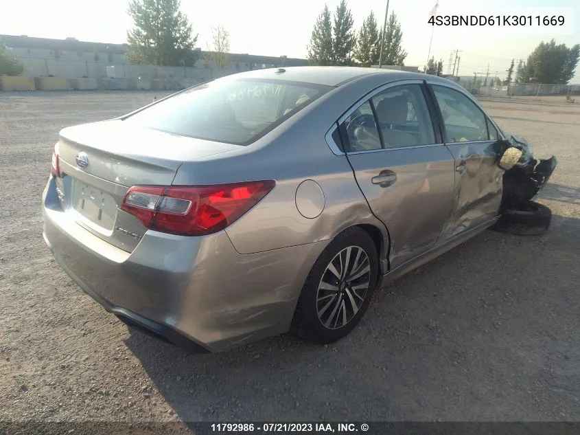 2019 Subaru Legacy 2.5I Premium VIN: 4S3BNDD61K3011669 Lot: 11792986