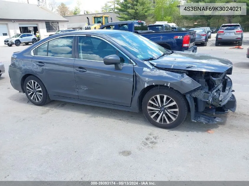 2019 Subaru Legacy 2.5I Premium VIN: 4S3BNAF69K3024021 Lot: 39393174