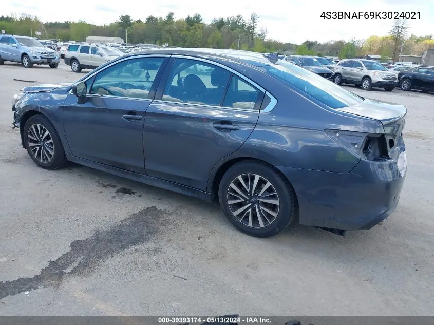 2019 Subaru Legacy 2.5I Premium VIN: 4S3BNAF69K3024021 Lot: 39393174