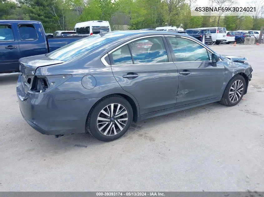 2019 Subaru Legacy 2.5I Premium VIN: 4S3BNAF69K3024021 Lot: 39393174