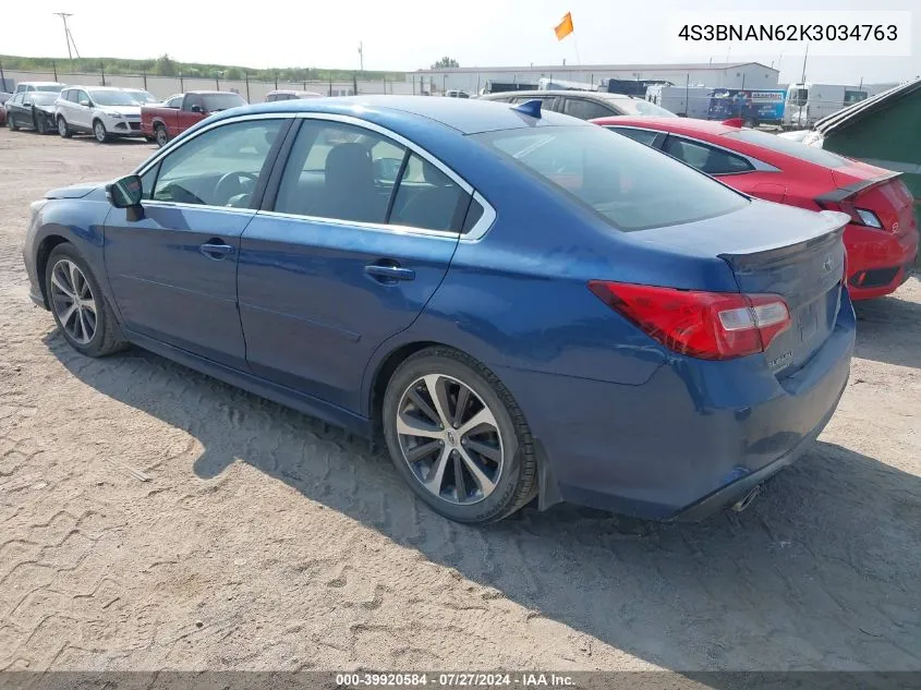 4S3BNAN62K3034763 2019 Subaru Legacy 2.5I Limited