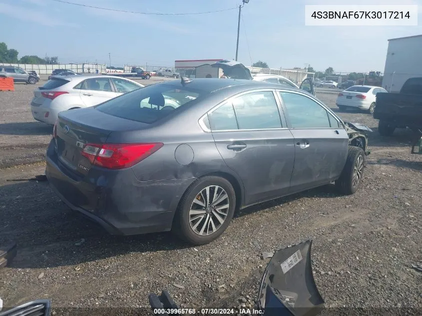 2019 Subaru Legacy 2.5I Premium VIN: 4S3BNAF67K3017214 Lot: 39965768