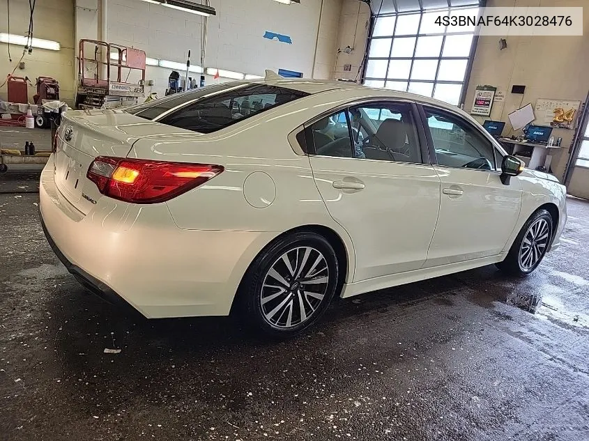 2019 Subaru Legacy 2.5I Premium VIN: 4S3BNAF64K3028476 Lot: 40024825