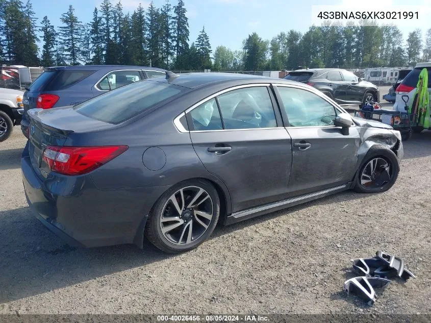 2019 Subaru Legacy 2.5I Sport VIN: 4S3BNAS6XK3021991 Lot: 40026456