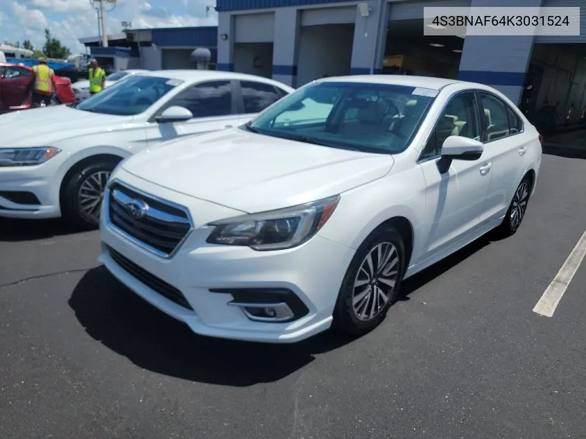 2019 Subaru Legacy 2.5I Premium VIN: 4S3BNAF64K3031524 Lot: 40088425