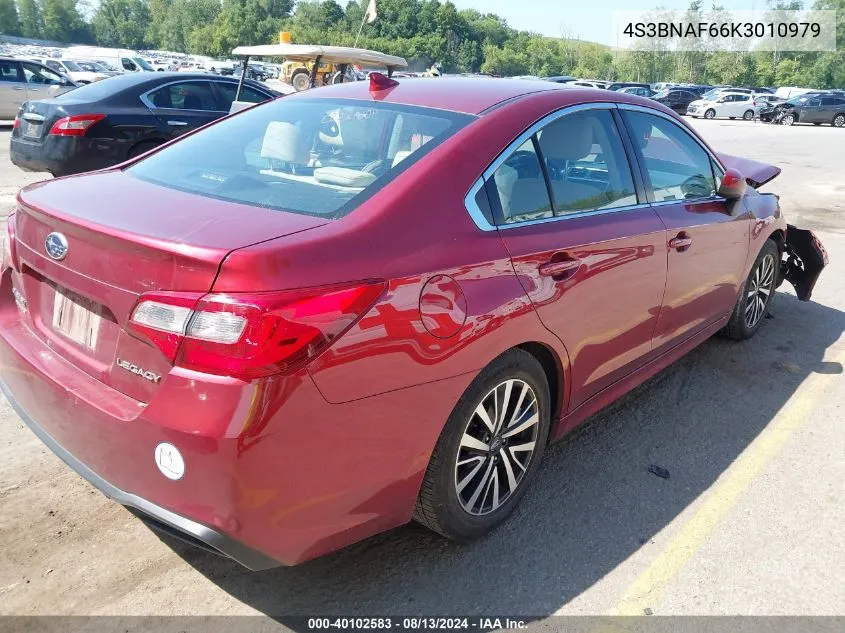 2019 Subaru Legacy 2.5I Premium VIN: 4S3BNAF66K3010979 Lot: 40102583