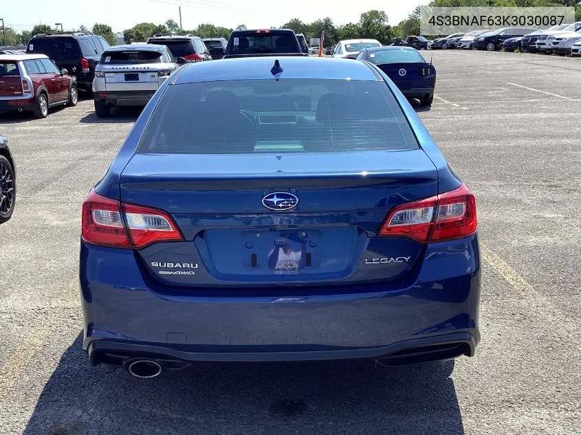 2019 Subaru Legacy 2.5I Premium VIN: 4S3BNAF63K3030087 Lot: 40151682