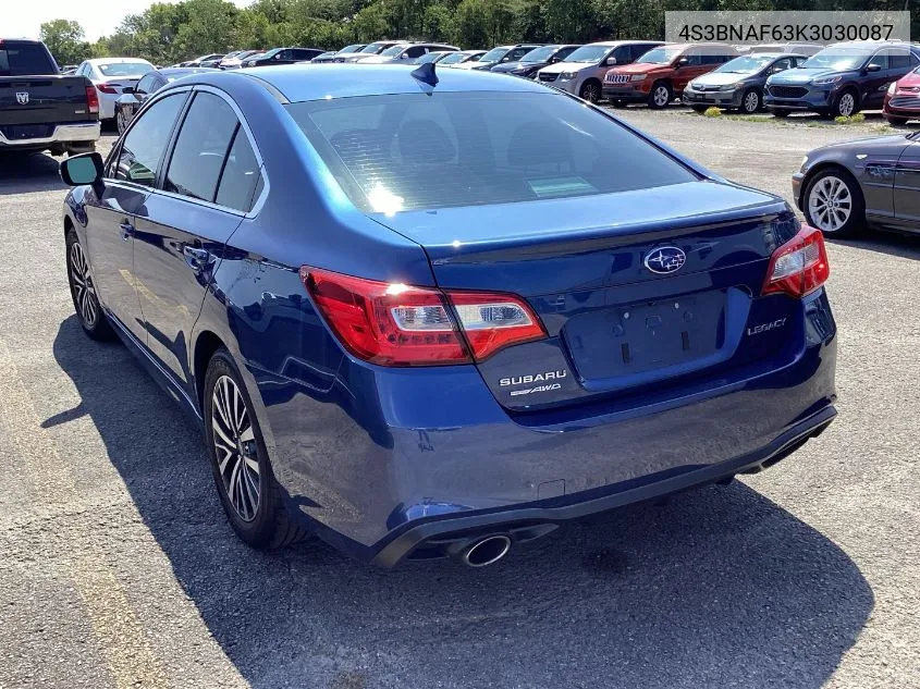 2019 Subaru Legacy 2.5I Premium VIN: 4S3BNAF63K3030087 Lot: 40151682