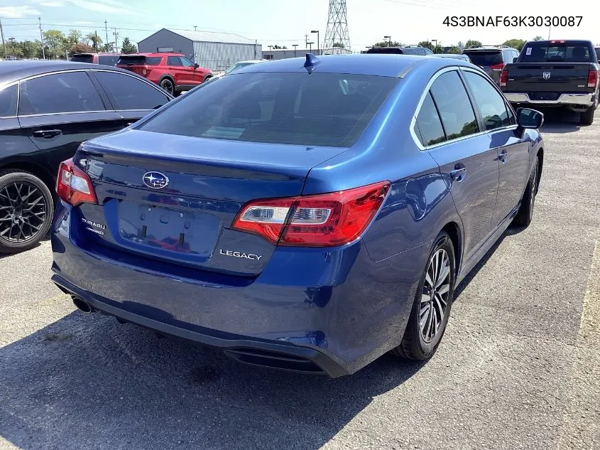 2019 Subaru Legacy 2.5I Premium VIN: 4S3BNAF63K3030087 Lot: 40151682