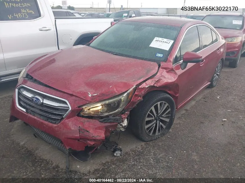 4S3BNAF65K3022170 2019 Subaru Legacy 2.5I Premium