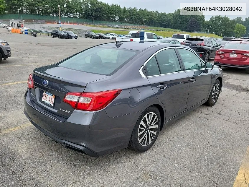 2019 Subaru Legacy 2.5I Premium VIN: 4S3BNAF64K3028042 Lot: 40173455