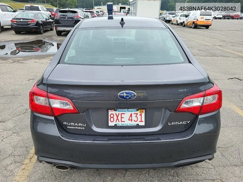 2019 Subaru Legacy 2.5I Premium VIN: 4S3BNAF64K3028042 Lot: 40173455