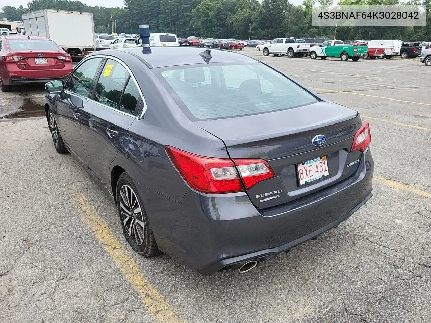 2019 Subaru Legacy 2.5I Premium VIN: 4S3BNAF64K3028042 Lot: 40173455