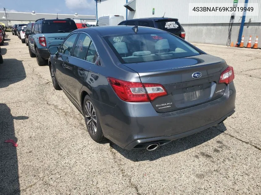 2019 Subaru Legacy 2.5I Premium VIN: 4S3BNAF69K3019949 Lot: 40184424