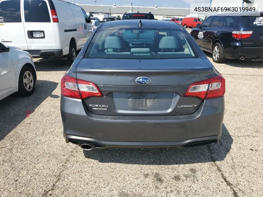 2019 Subaru Legacy 2.5I Premium VIN: 4S3BNAF69K3019949 Lot: 40184424