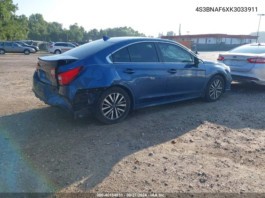 2019 Subaru Legacy 2.5I Premium VIN: 4S3BNAF6XK3033911 Lot: 40184831