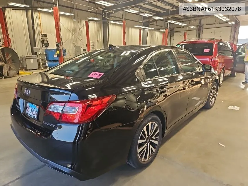 2019 Subaru Legacy 2.5I Premium VIN: 4S3BNAF61K3032078 Lot: 40210199