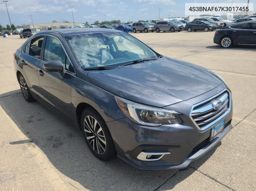 2019 Subaru Legacy 2.5I Premium VIN: 4S3BNAF67K3017455 Lot: 40210211