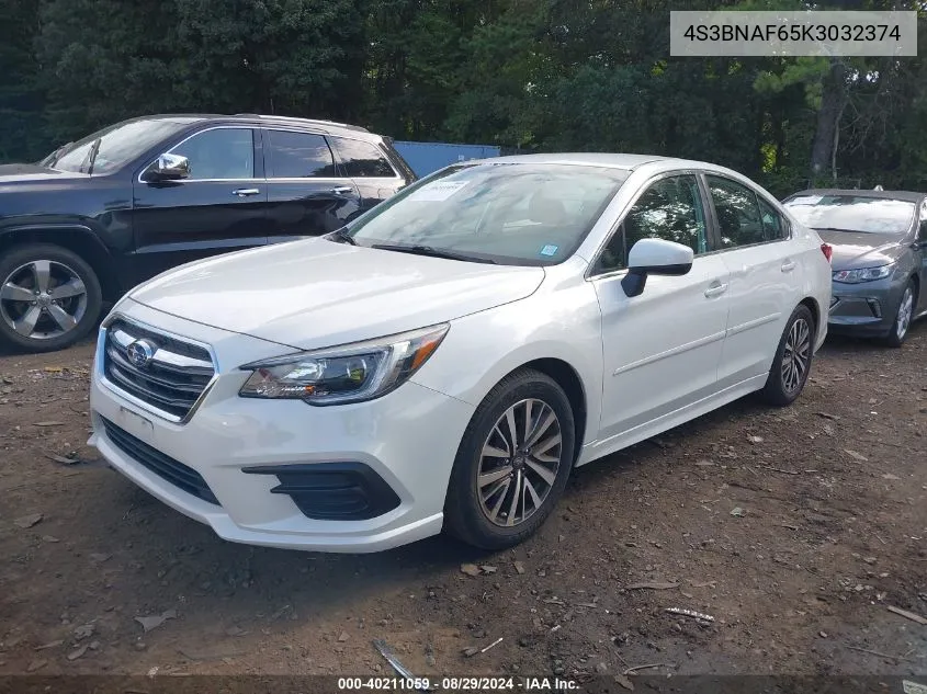 2019 Subaru Legacy 2.5I Premium VIN: 4S3BNAF65K3032374 Lot: 40211059