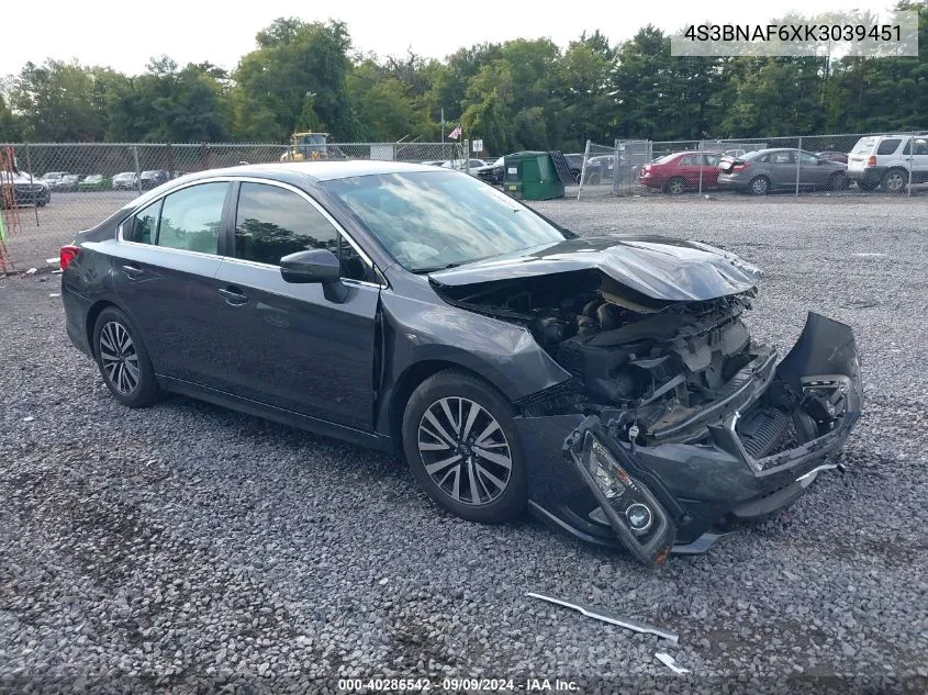 2019 Subaru Legacy 2.5I Premium VIN: 4S3BNAF6XK3039451 Lot: 40286542