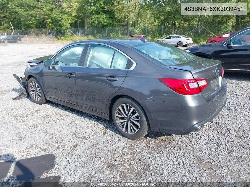 2019 Subaru Legacy 2.5I Premium VIN: 4S3BNAF6XK3039451 Lot: 40286542