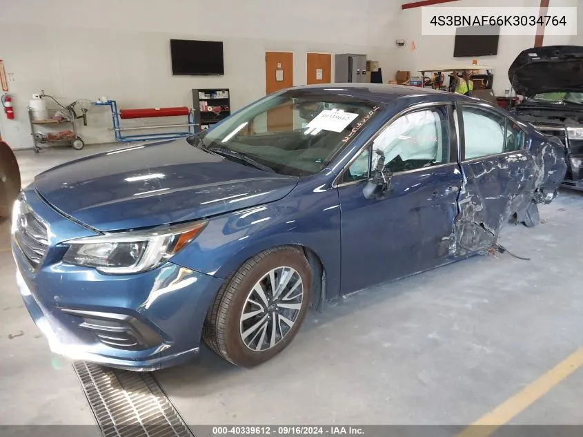 2019 Subaru Legacy 2.5I Premium VIN: 4S3BNAF66K3034764 Lot: 40339612